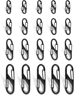 20Pcs Double Opening Lock Zipper Pull Replacement Clips, Zipper Locks Anti Theft Deterrent for Bag Luggage Pickpocket Backpack Purse Travel Suitcase (Black)