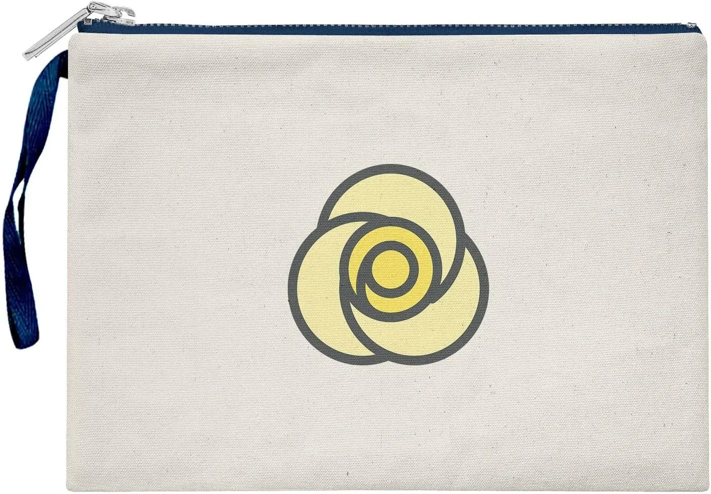 Bona Basics, Ladies Digital Printed Gabardine Clutches Everyday Fashion Beige Navy Blue Handle Zip Large
