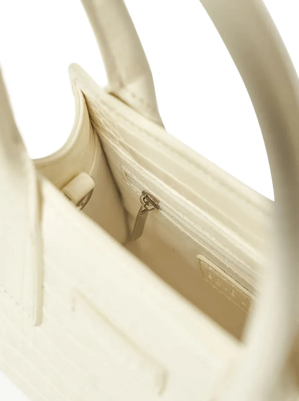 Brie Leon Paloma Mini Tote Bag in White Brushed Recycled Croc