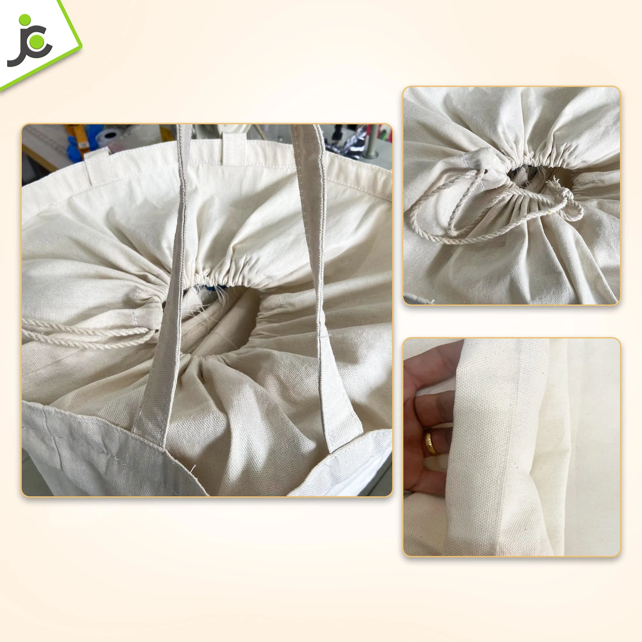 Canvas Expandable Laundry Basket Bag