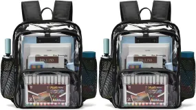 Clear Backpack, Stadium Approved Heavy Duty Waterproof Book Bag for Women Men