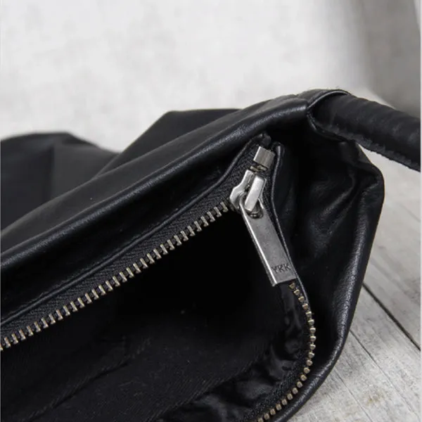 Cool Womens Crossbody Tote Purse Soft Black Leather Shoulder Tote Bags for Women