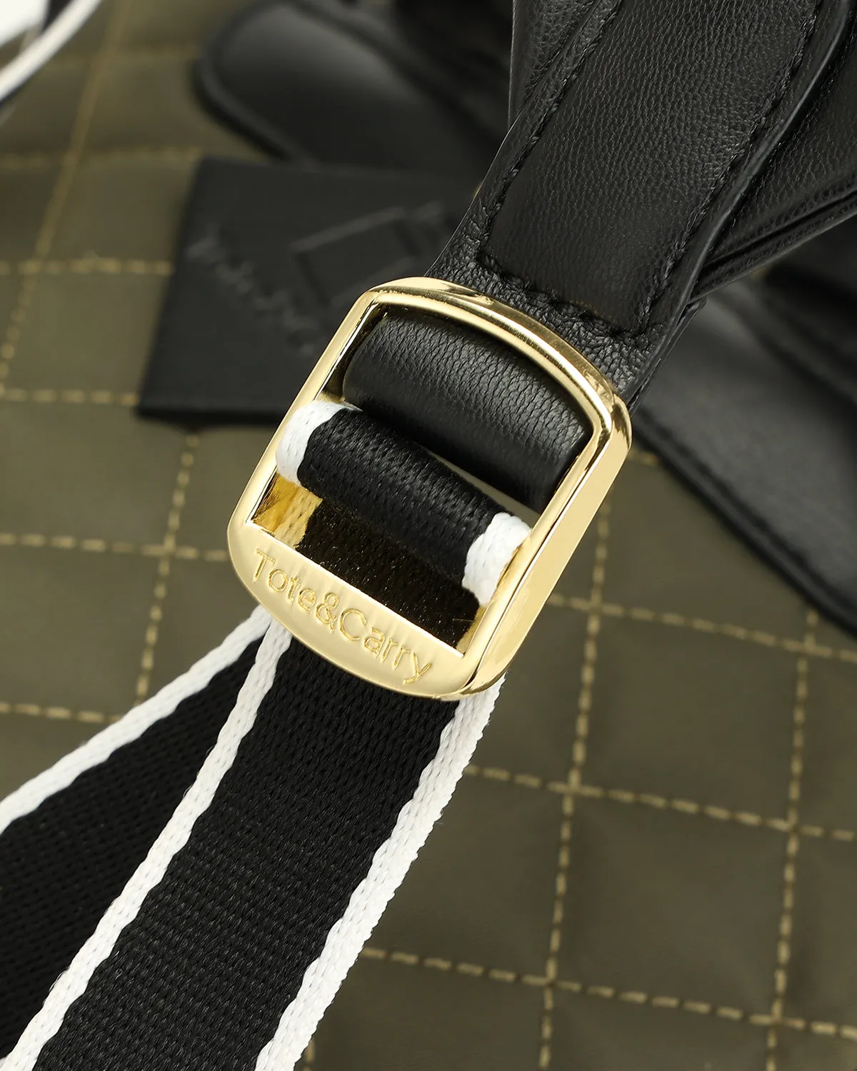 Diamond Stitch Backpack in Olive Green