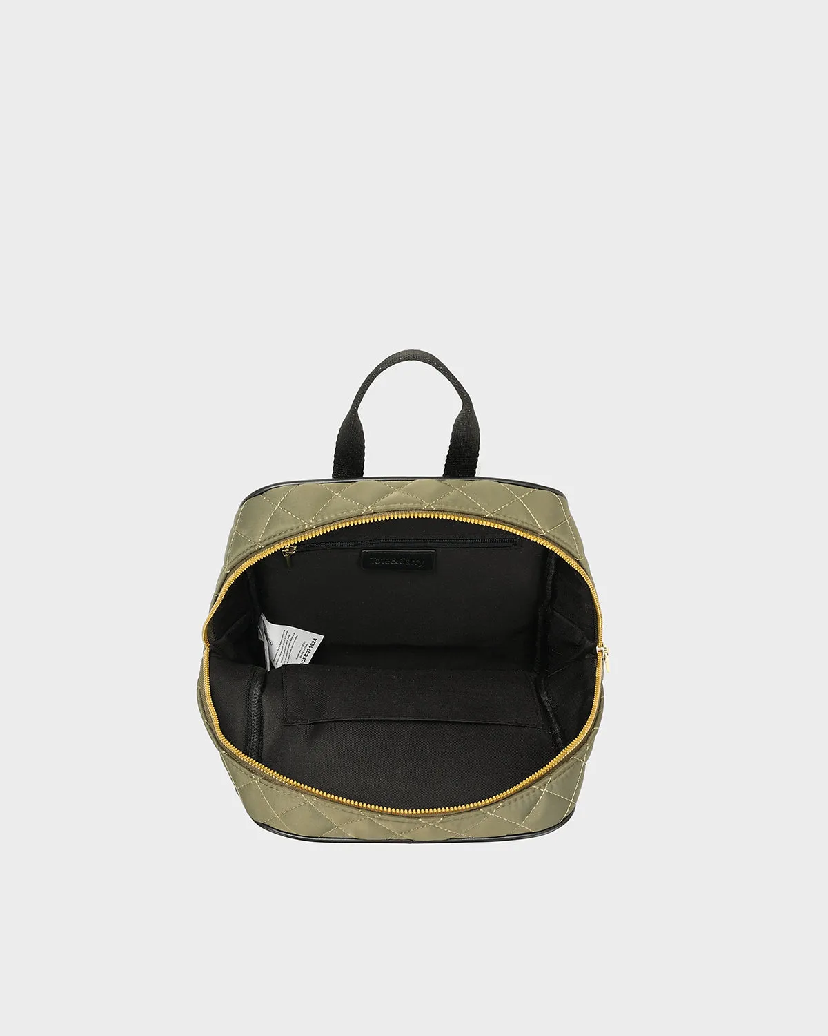 Diamond Stitch Backpack in Olive Green