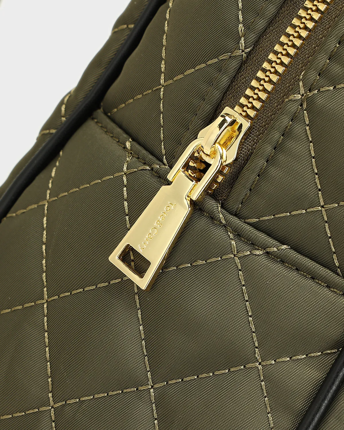 Diamond Stitch Backpack in Olive Green