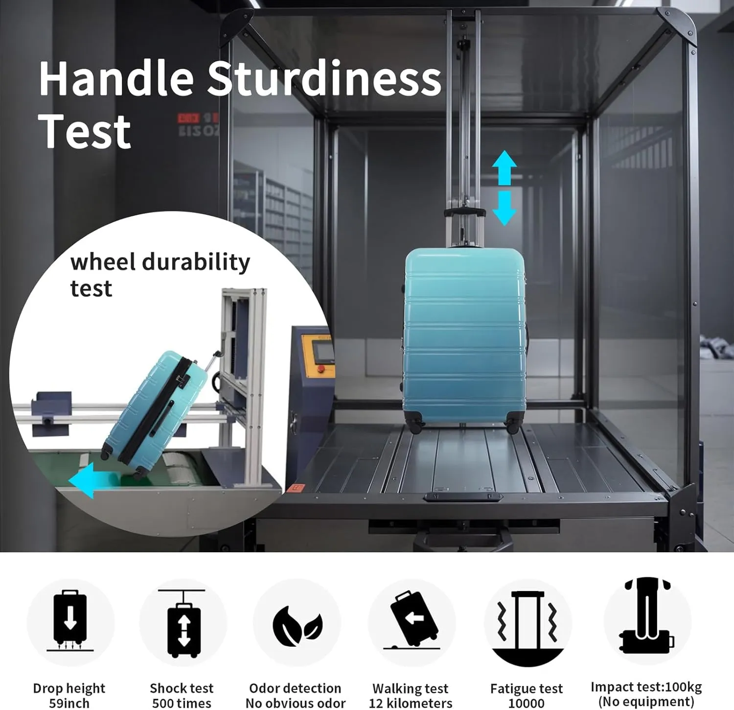 Hard Luggage Sets 3 Piece with Spinner Wheels, Gradient Color Luggage Sets with TSA Lock for Women Girls Teens, Expandable, Lightweight (20/24/28) (Light Blue Multi)