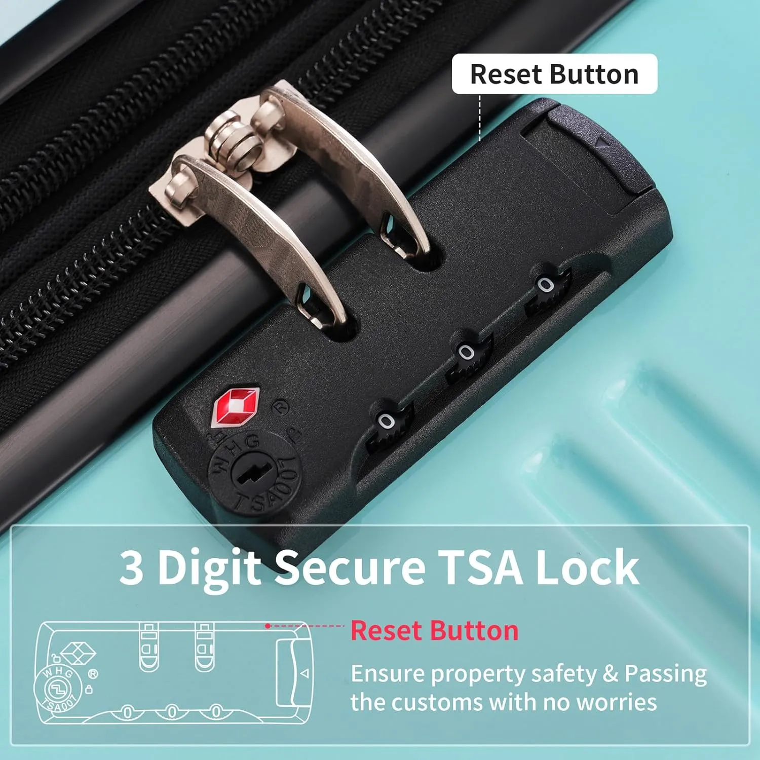 Hard Luggage Sets 3 Piece with Spinner Wheels, Gradient Color Luggage Sets with TSA Lock for Women Girls Teens, Expandable, Lightweight (20/24/28) (Light Blue Multi)
