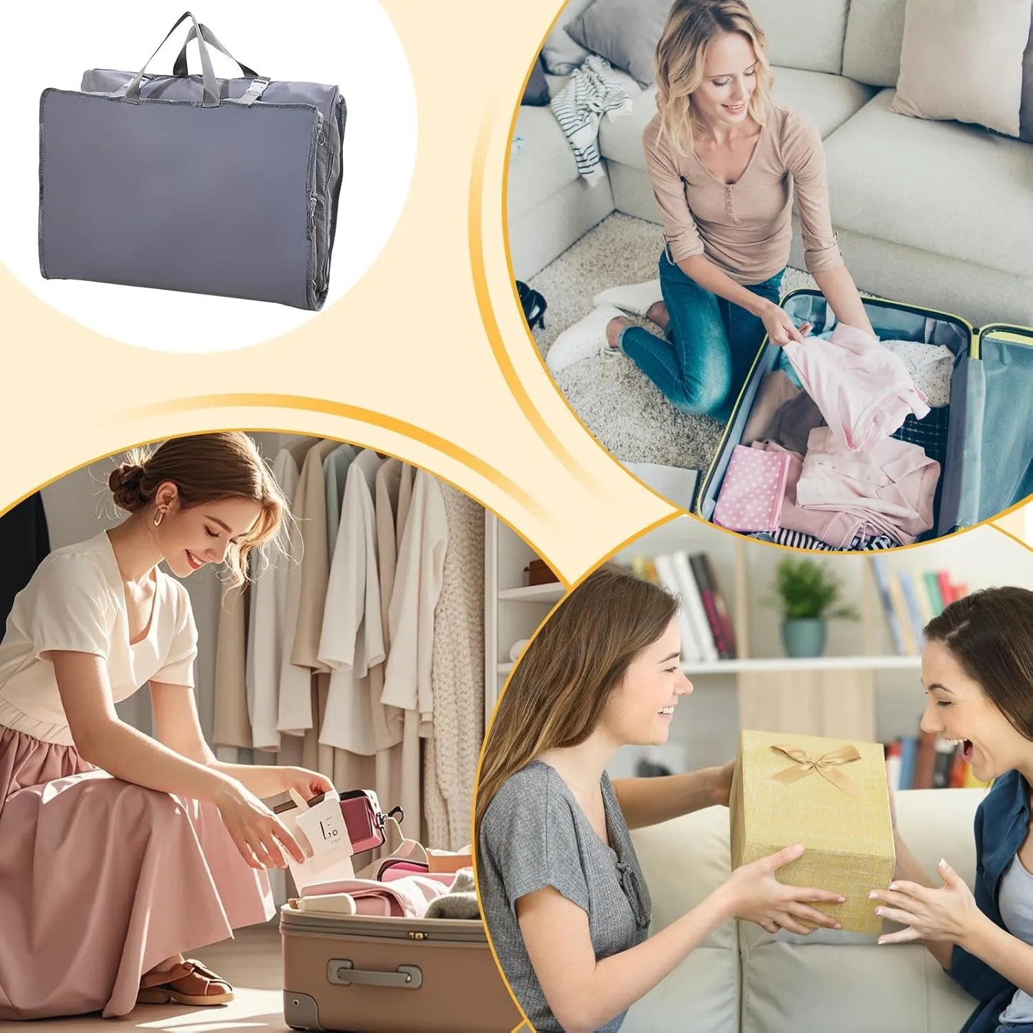 Luggage Bag - Travel Organizer, Rolling Suitcase | Lightweight Compression Packing Cube with Wheels for Airplanes Gym Workout Trips Men Women Weekend Storage Carry Clothes Holiday Flight