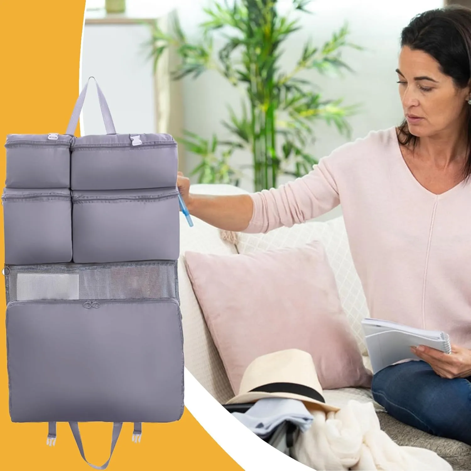 Luggage Bag - Travel Organizer, Rolling Suitcase | Lightweight Compression Packing Cube with Wheels for Airplanes Gym Workout Trips Men Women Weekend Storage Carry Clothes Holiday Flight