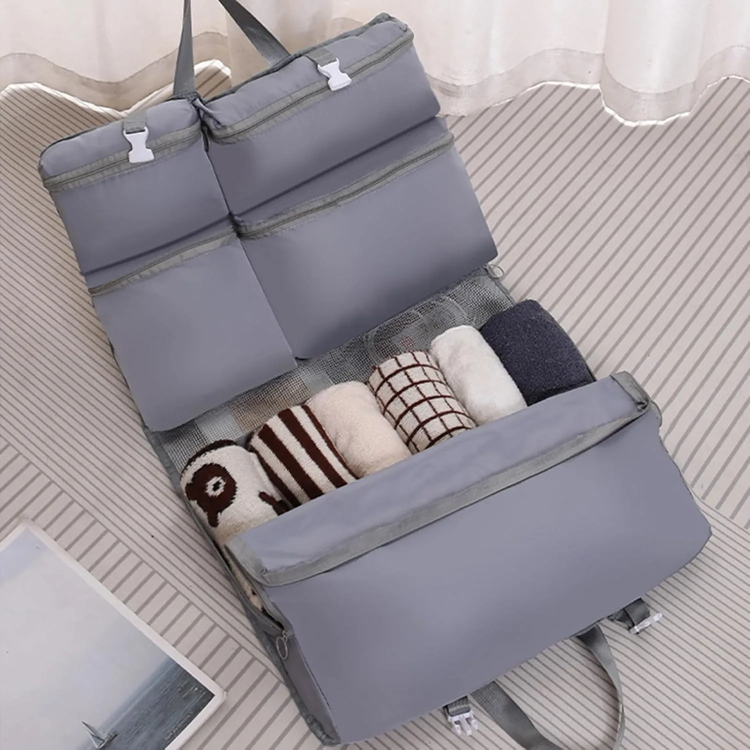 Luggage Bag - Travel Organizer, Rolling Suitcase | Lightweight Compression Packing Cube with Wheels for Airplanes Gym Workout Trips Men Women Weekend Storage Carry Clothes Holiday Flight