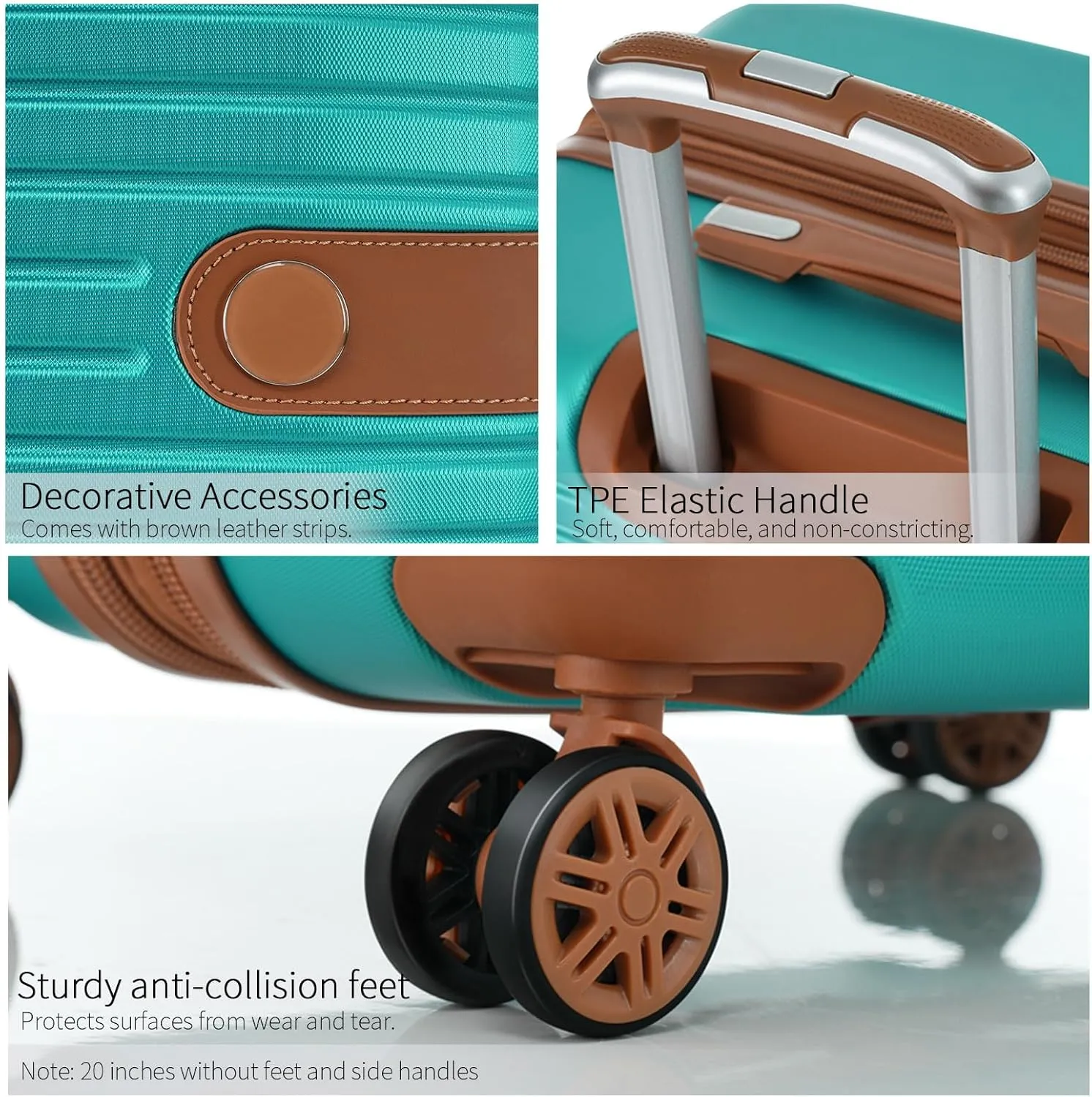 Luggage Sets 4 Piece, Expandable Hardside Carry on Suitcase Set with Spinner Wheels and TSA Lock, Lightweight ABS Rolling Luggage with Packing Cubes for Travel (Green, 4-Piece Set (16/20/24/28))