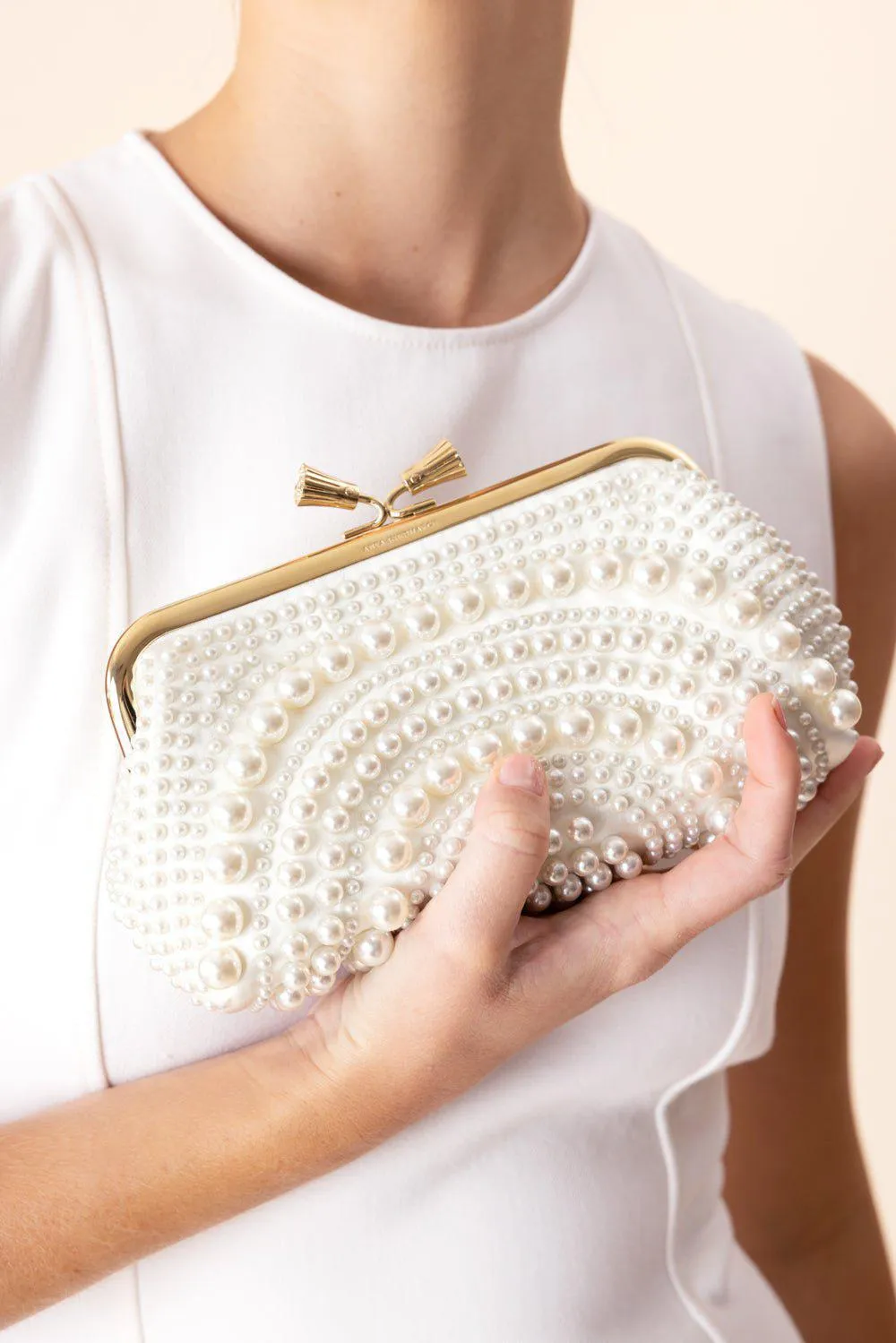 Maud Tassel Clutch - Ivory