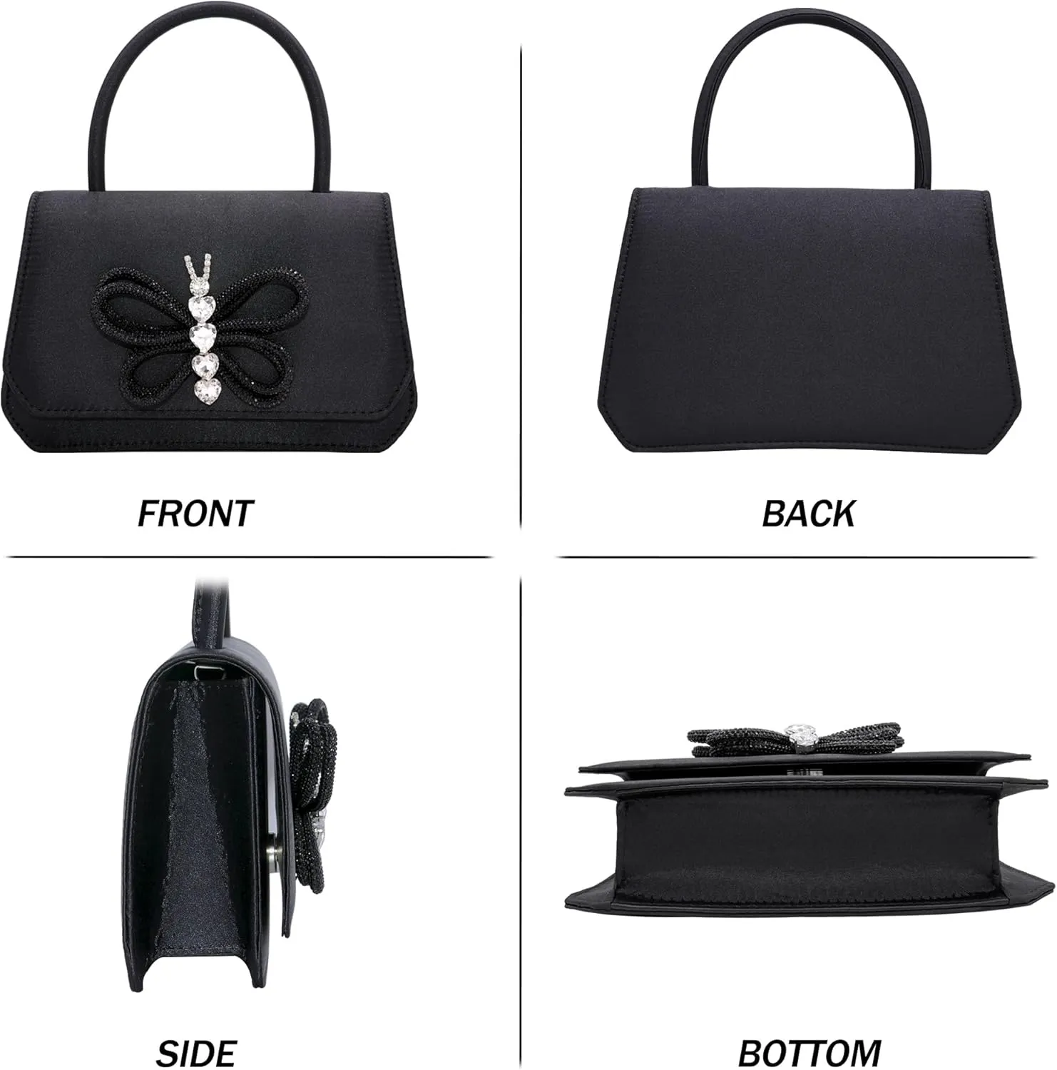 Milisente Women Wedding Party Evening Clutch Bags Clutches Handbags Crystal with Shoulder Chain
