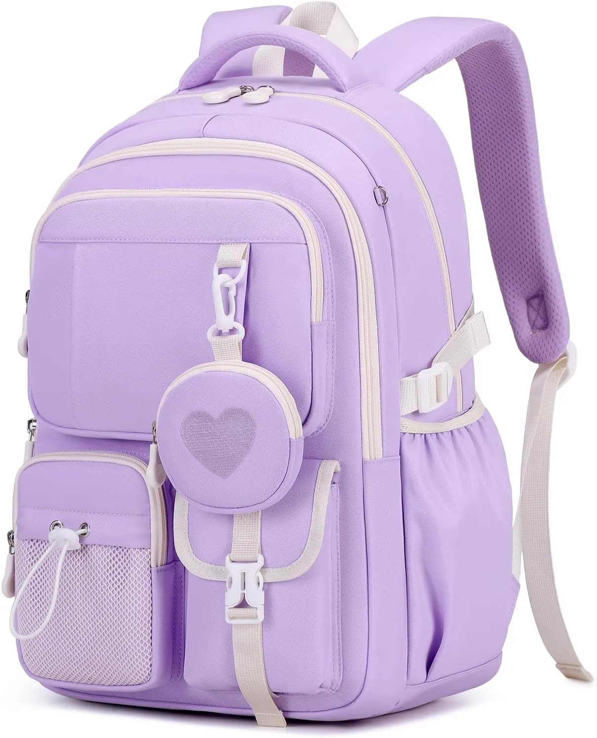 MOONBABY Girls Backpack, Kids Backpack for Girls, School Bag for Primary Elementary Teenage, Middle Students Bookbag, Kawaii School Backpacks for Girl Ages 8-12, Purple