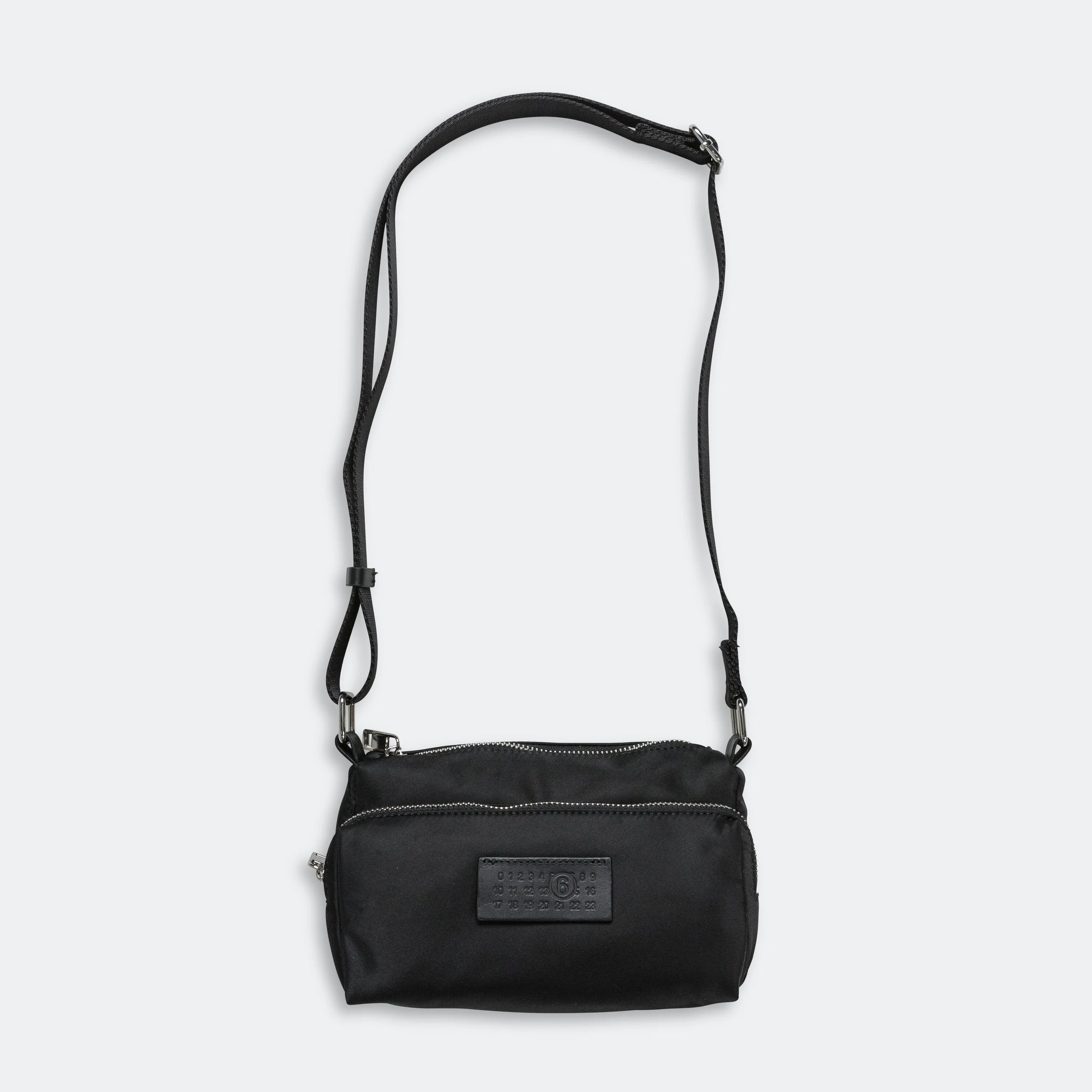 Nylon Pockets Crossbody Bag - Black