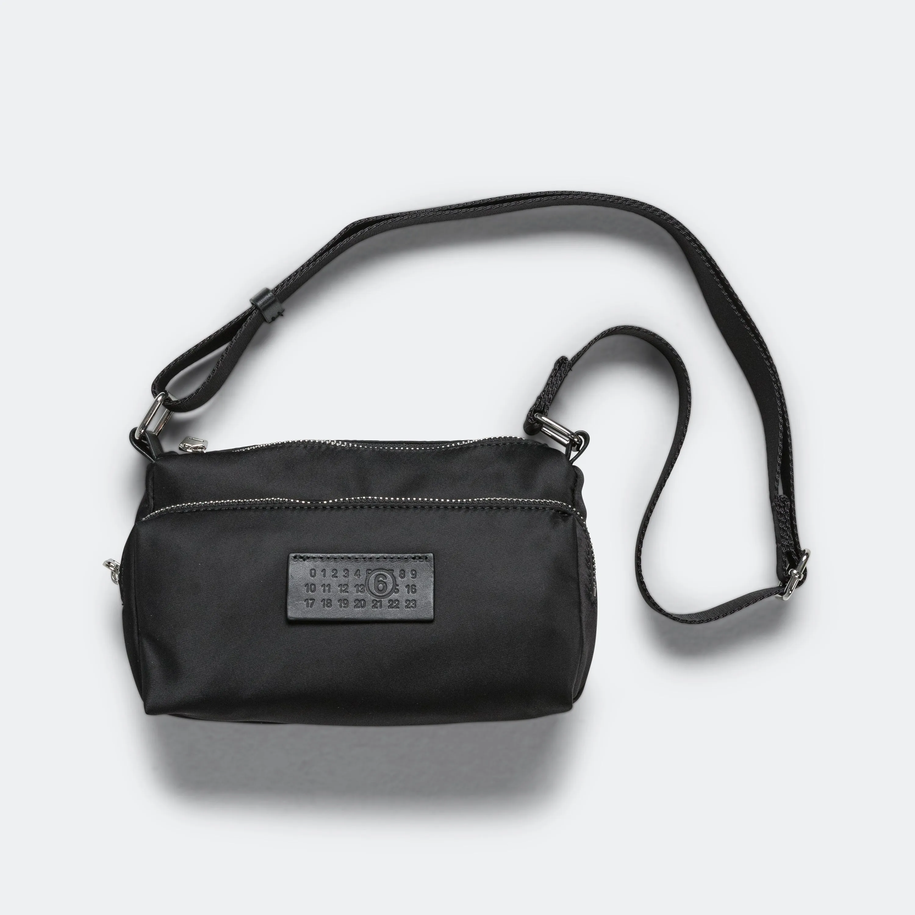 Nylon Pockets Crossbody Bag - Black