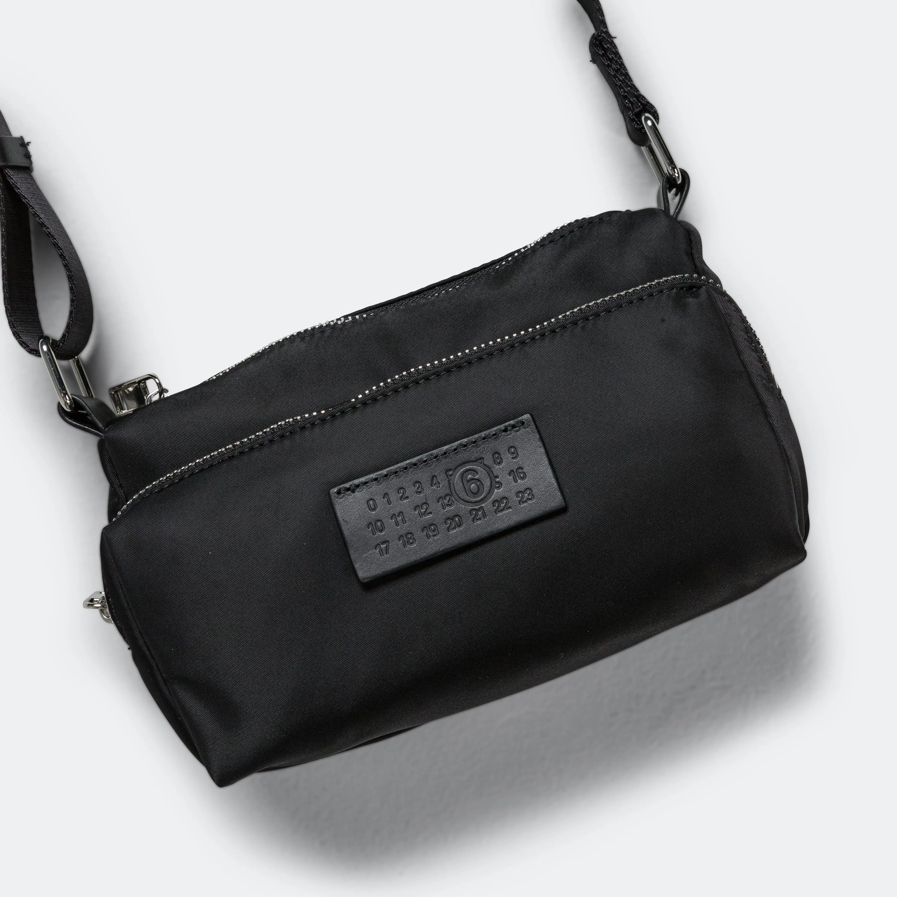 Nylon Pockets Crossbody Bag - Black