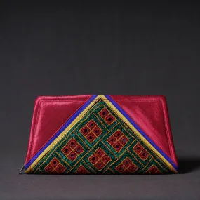Pink - Kutchi Embroidery Mirror Work Clutch