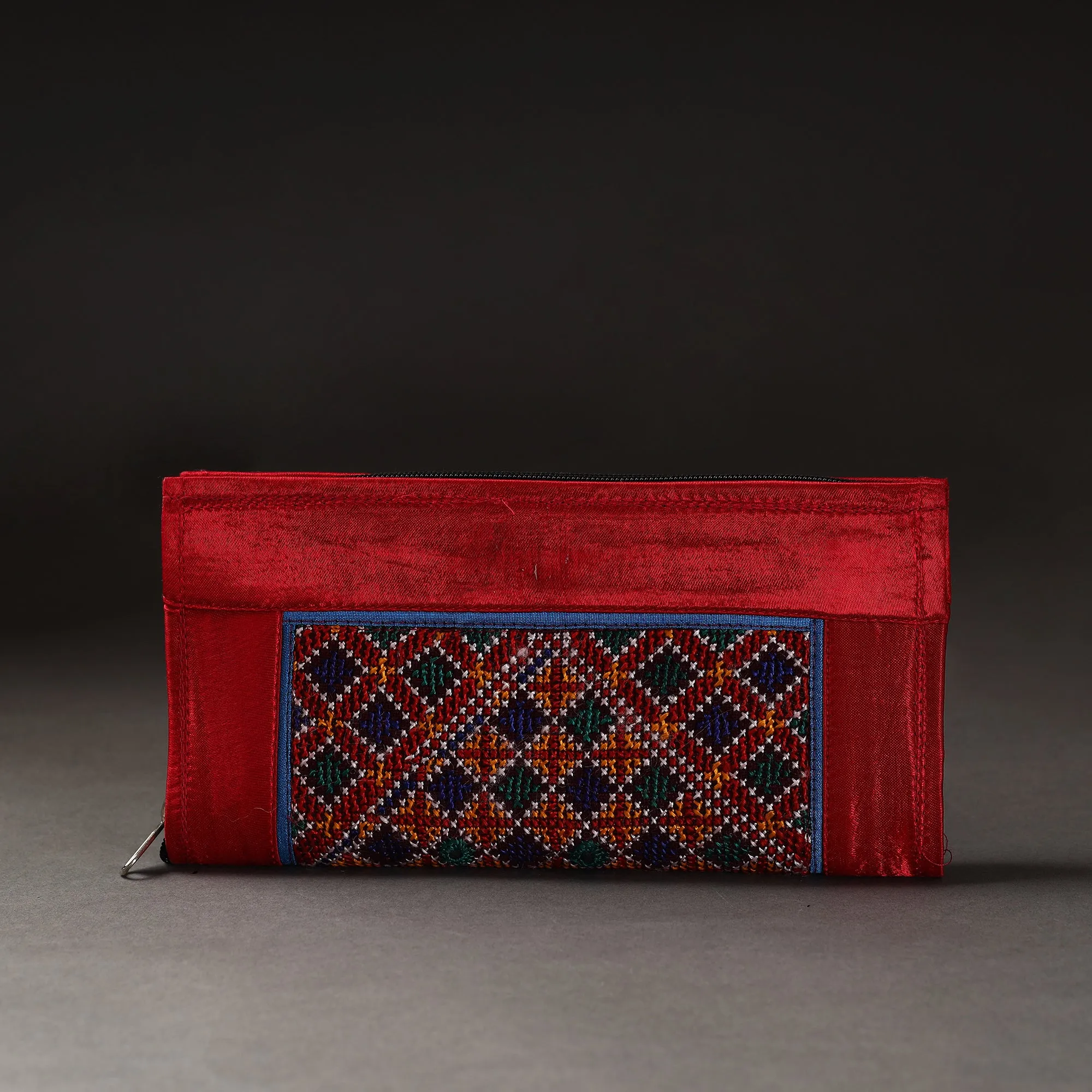 Red - Kutchi Embroidery Mirror Work Clutch