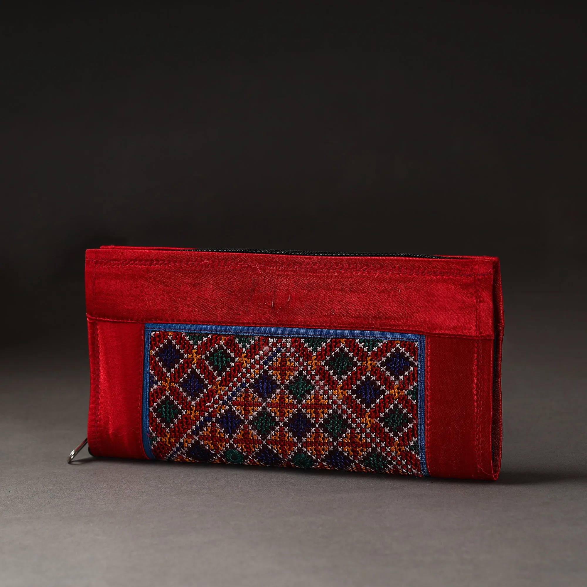 Red - Kutchi Embroidery Mirror Work Clutch