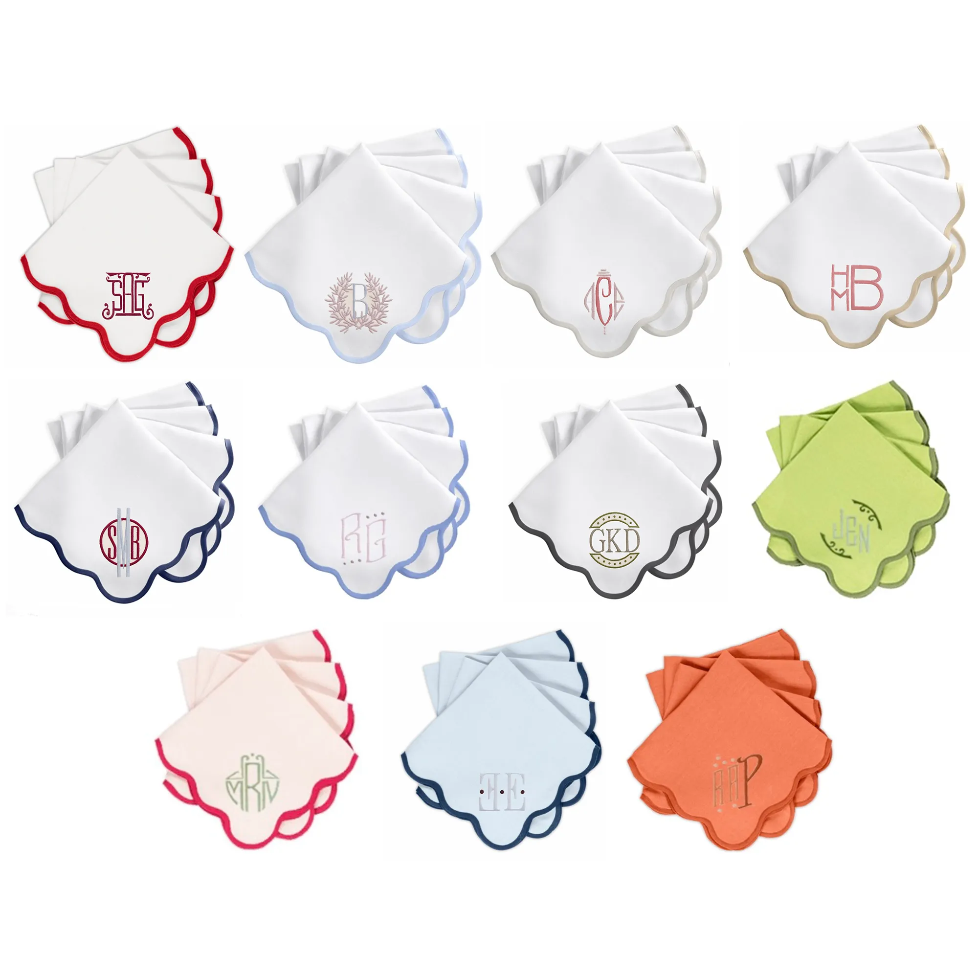 Scallop Edge Customizable Dinner Napkins