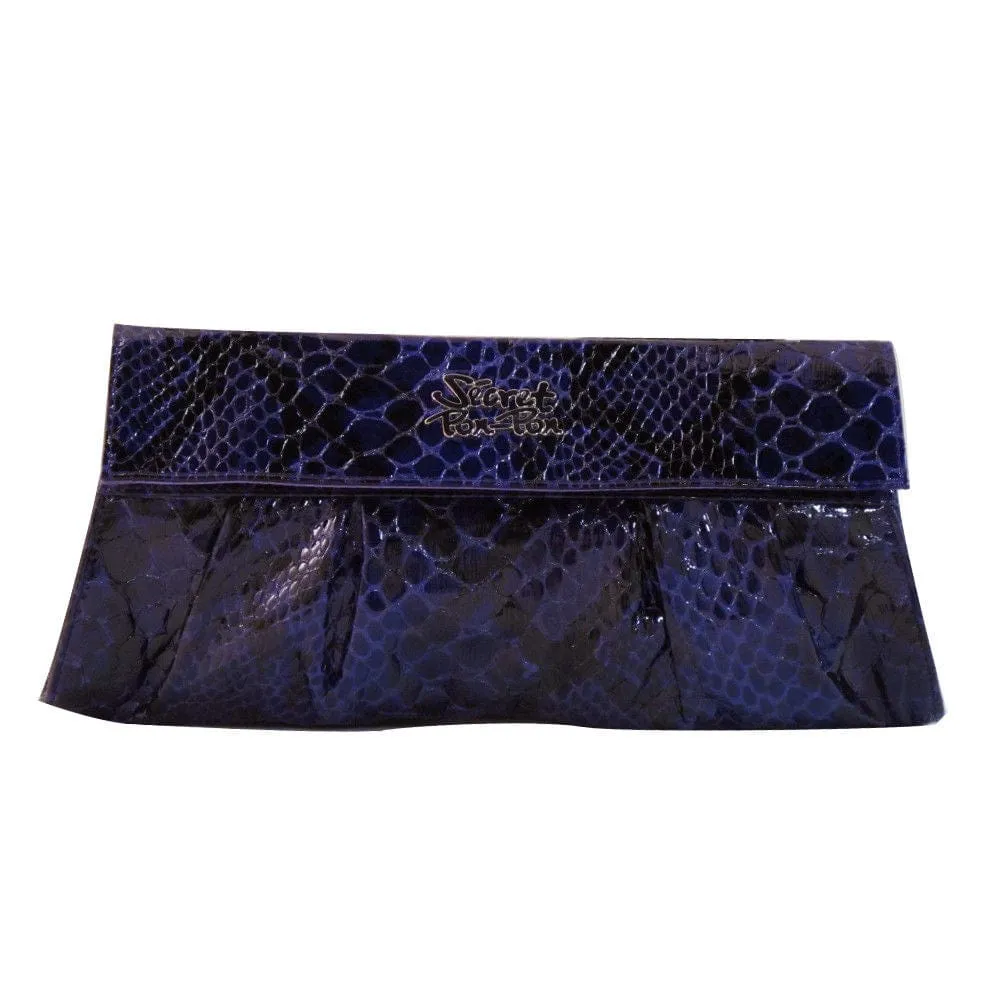 Secret Pon-Pon SPP 093S03B63 205 Purple Snake Clutch/Chain Shoulder  Bag