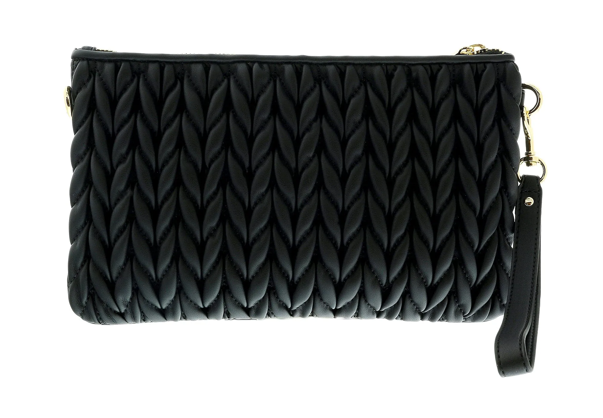 Versace Jeans Couture Black Small Braid Pouch Clutch Crossbody Bag