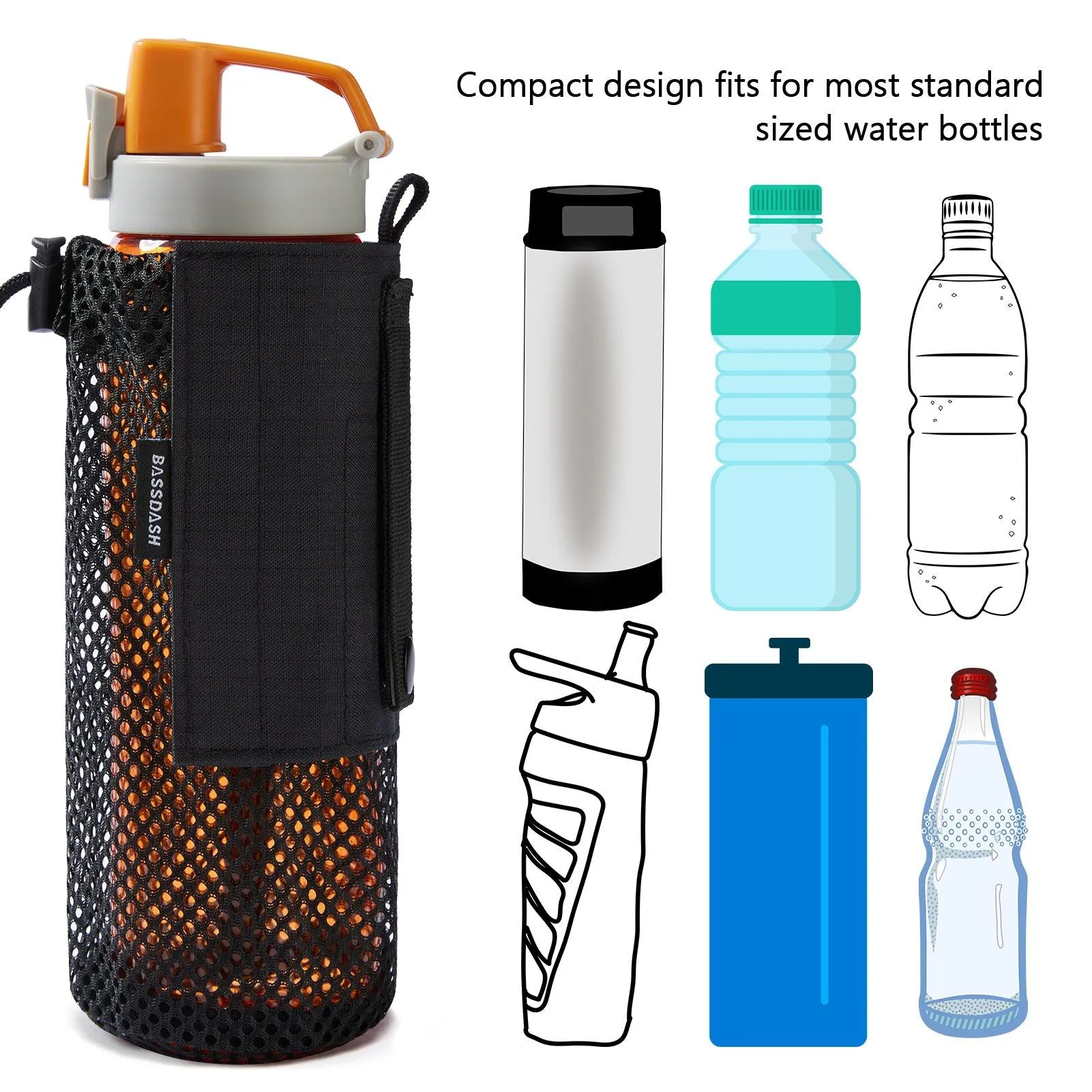 Water Bottle Pouch with Carabiner