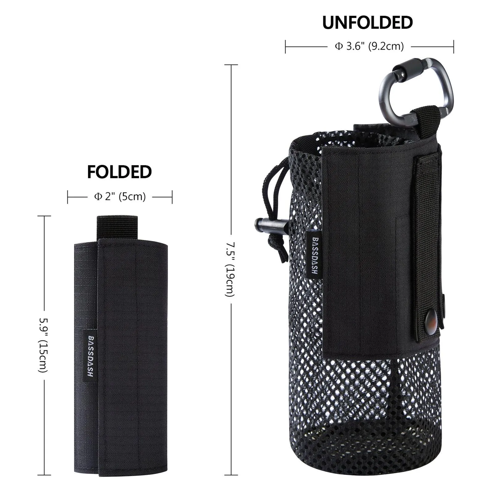 Water Bottle Pouch with Carabiner