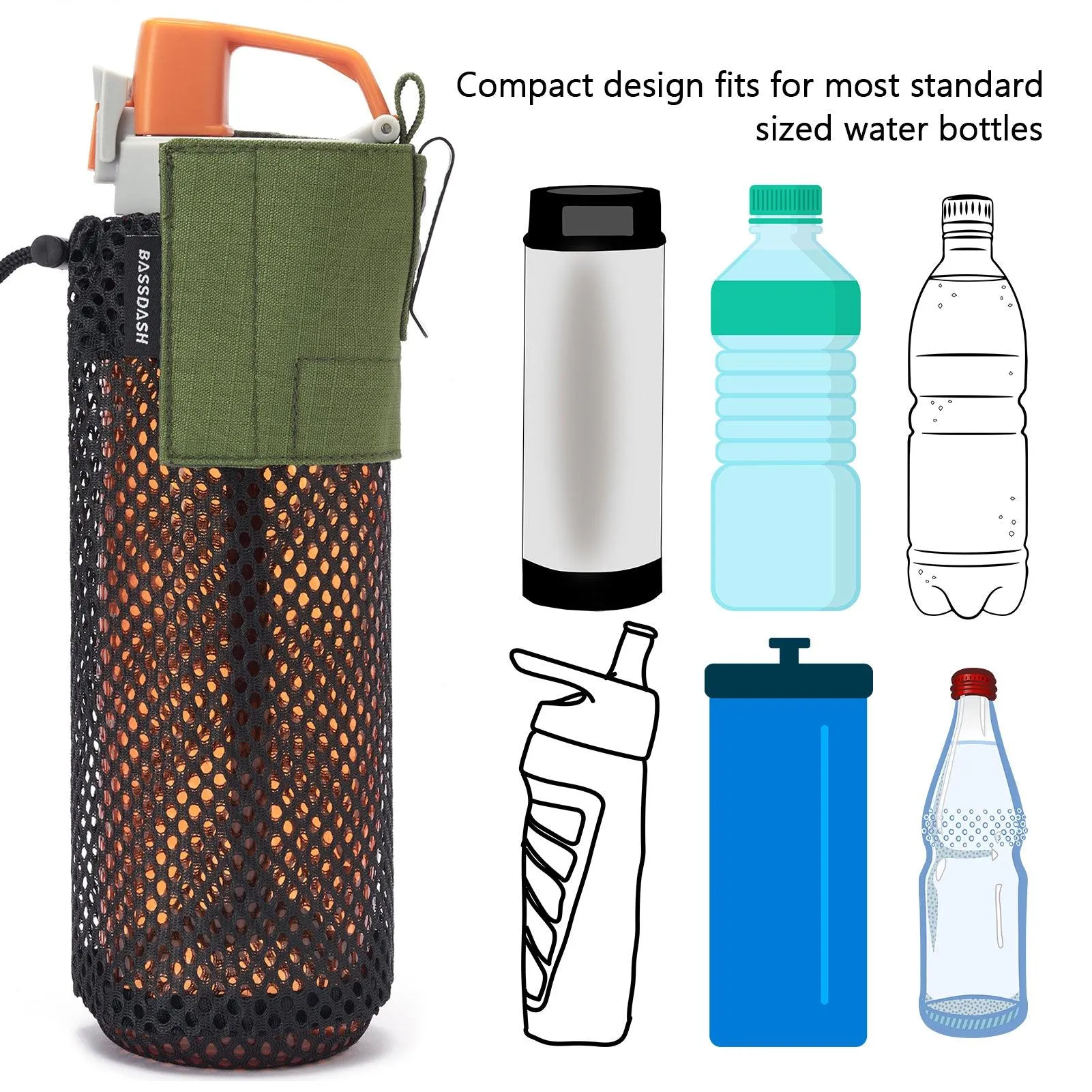 Water Bottle Pouch with Carabiner