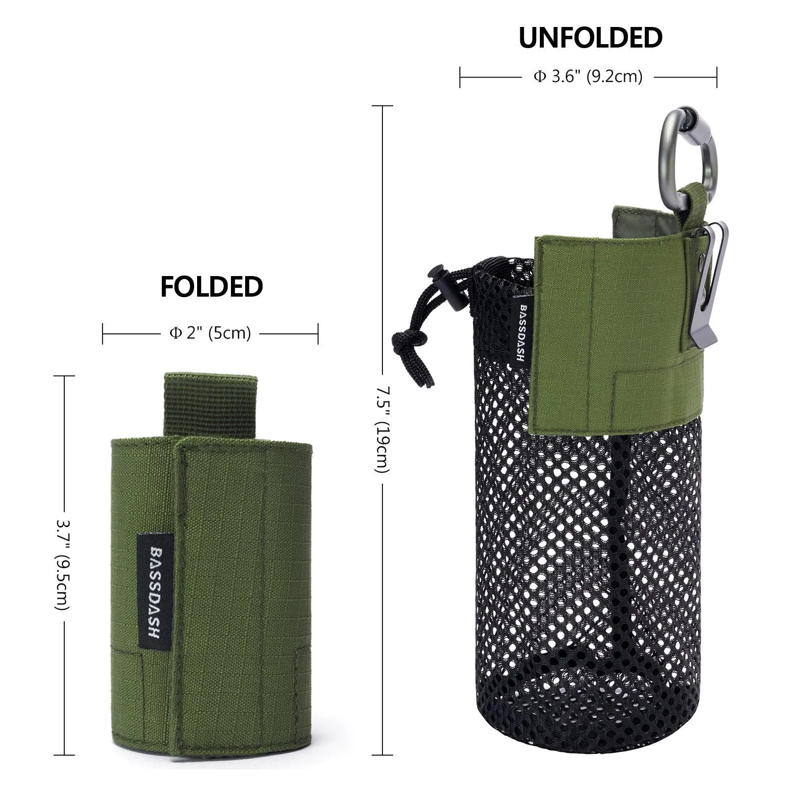 Water Bottle Pouch with Carabiner
