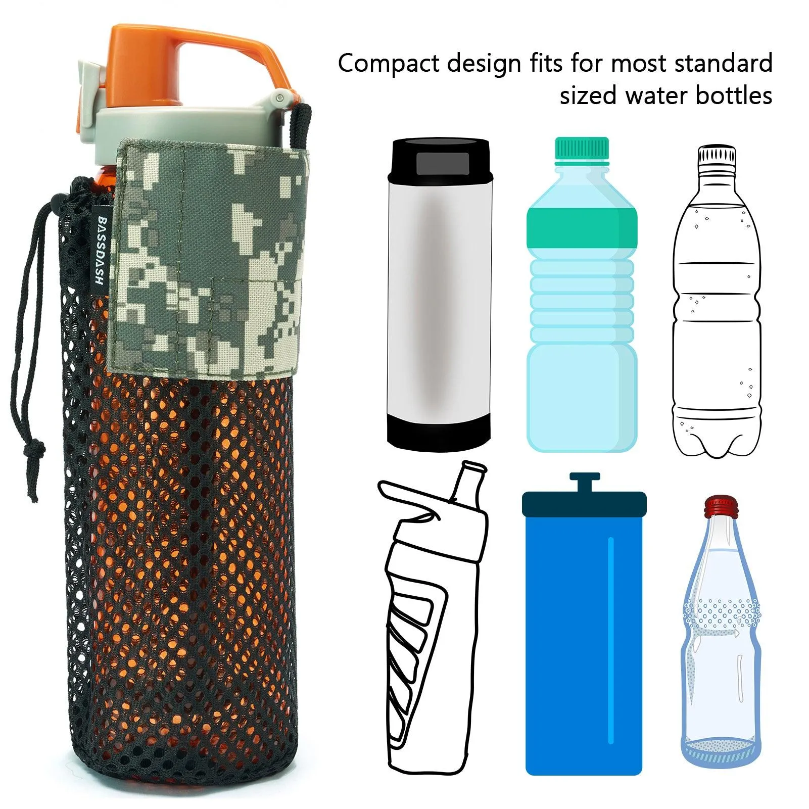 Water Bottle Pouch with Carabiner