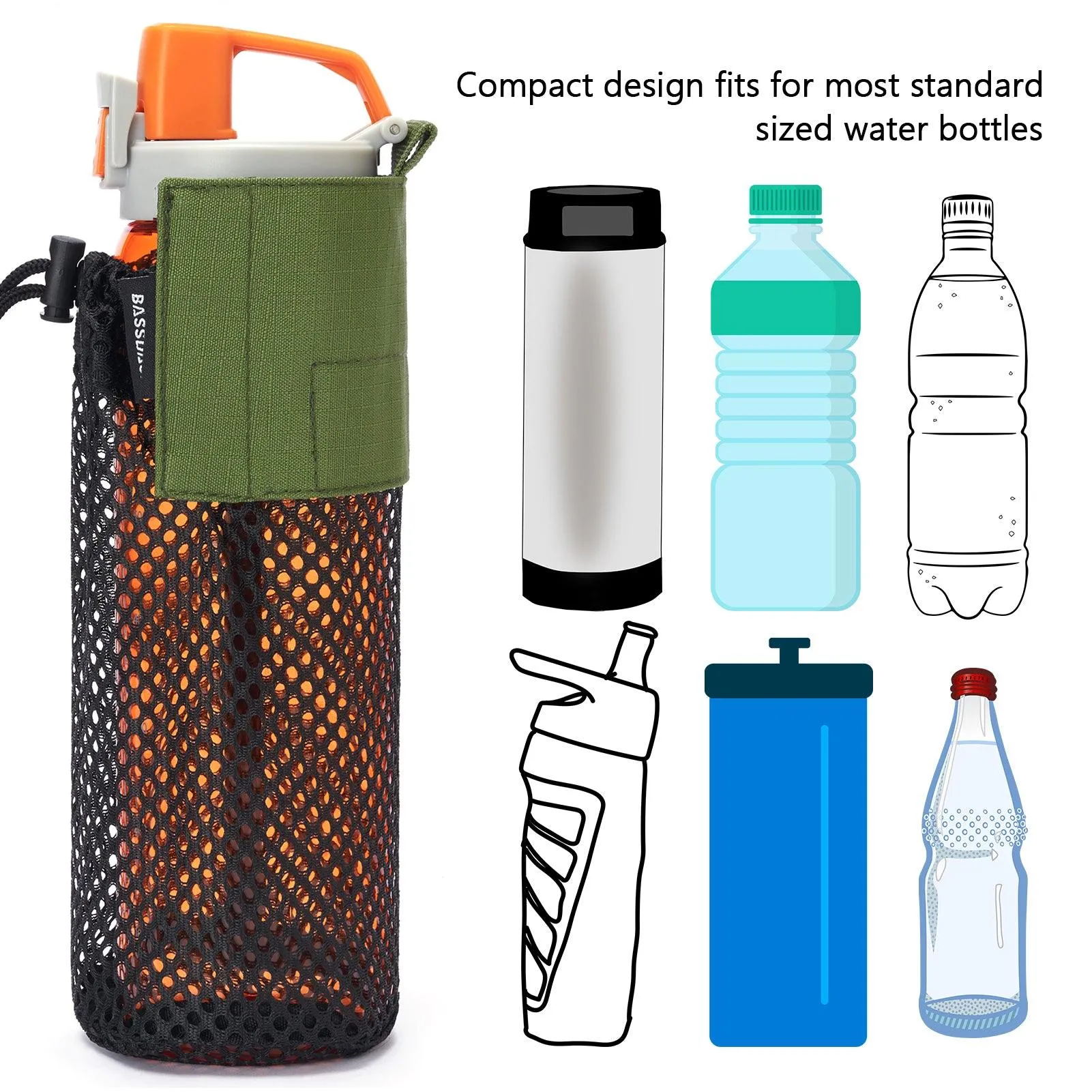 Water Bottle Pouch with Carabiner