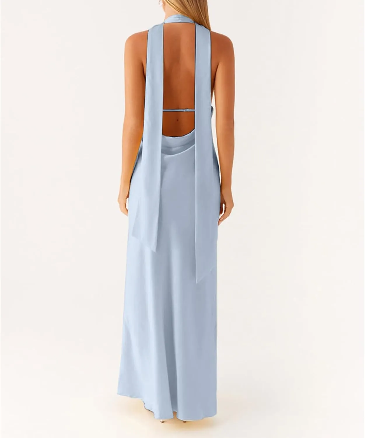 Womens Halter Floral Maxi Dress Deep V Neck Backless Bodycon Long Dresses Y2k Formal Cocktail Going Out Beachwear
